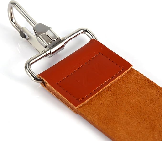 Genuine Leather Strop Strap Barber Straight Razor Folding Knife Shave Sharpener Sharpening Belt Straight Razor Strop Leather Sharpening Barber Hair Removal Sharpening Belt
