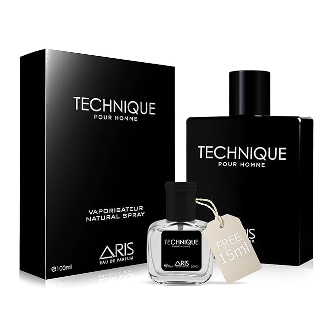 ARIS Technique Eau de Parfum – Long-Lasting Sandalwood and Woody Fragrance for Men – 100mL Perfume Spray with Bonus 15mL Perfume Sample (Randomly Selected)