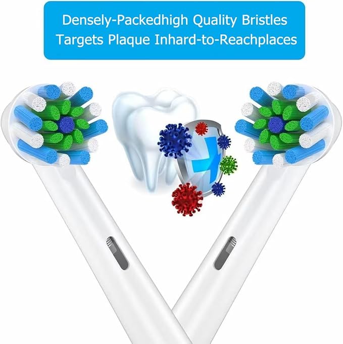 Replacement Brush Heads Fit for Braun Oral b, Compatible with Oral-B Pro 1000/2000/3000/5000/6000 Smart and Genius Electric Toothbrush, 12 Pcs (White)