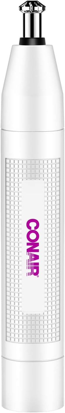 Conair Ear and Nose Hair Trimmer for Women, Cordless Battery-Powered, Patent 360 Bevel Blade for No Pull, No Snag Trimming Experience, True Glow by Conair