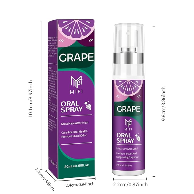 PEGO Oral Spray for Adult,Oral Freshness Spray,Fruit-Flavored,Sugar-Free,Dry Mouth Spray,Dry Mouth Relief,Removes Oral Odor,Fights Bad Breath,Oral Care Spray(Grape Flavor*2Pack)