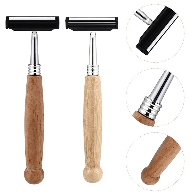 Beaupretty Bamboo Handle Safety Razor for Men Reusable Single Blade Manual Shaver Smooth Close Shaving Experience Comfortable Grip 5.11 Inch