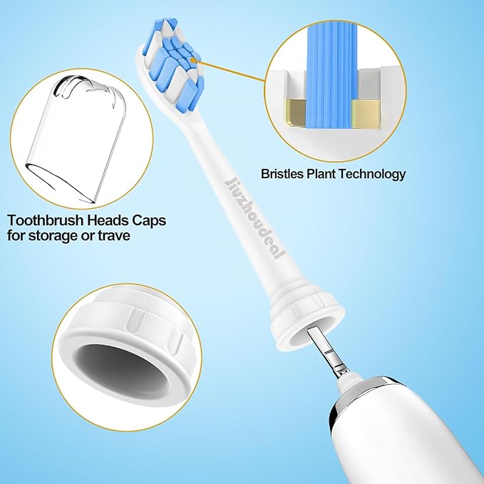 Replacement Toothbrush Heads Compatible with Philips Sonicare, Brush Heads for Sonicare C2 Plaque Control Protective Clean 4100 5100 6100 Electric Toothbrush Blue, 10-Pack