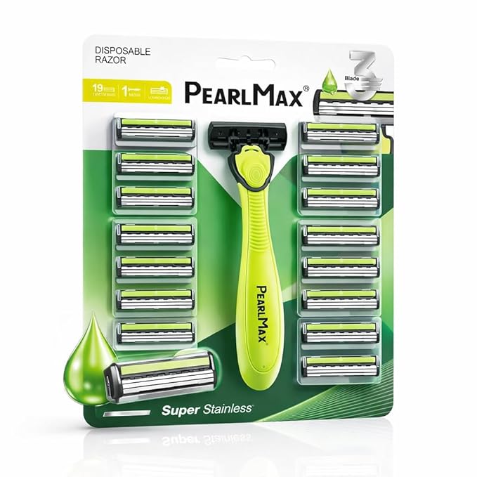 Mens Disposable Razor 3 Blade Shaving 19 Refill Blades Smooth Shave Stainless Steel For Sensitive Skin Men Grooming Shaving Tool