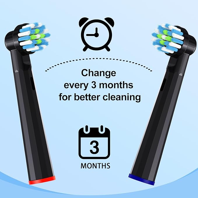 Replacement Heads Compatible with Braun Oral B Pro 1000, Genius X, Smart 1500 Electric Toothbrush, 8 Pcs Precision Brush Heads Refills Compatible with Oral B (Black)