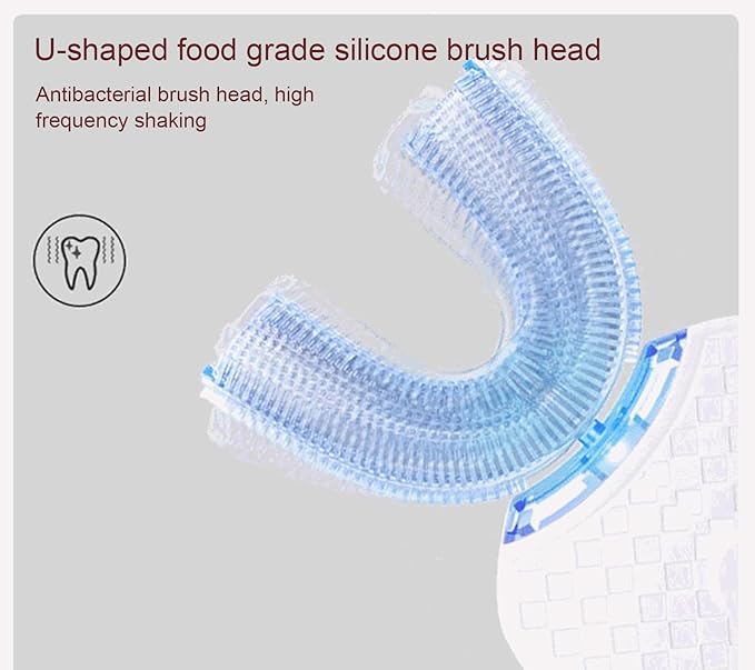 VIDECOR U Shaped Electric Toothbrush, Silicone Brush Head Toothbrush for Teeth Whitening Cleaning, Oral Care Toothbrush for Adult,D