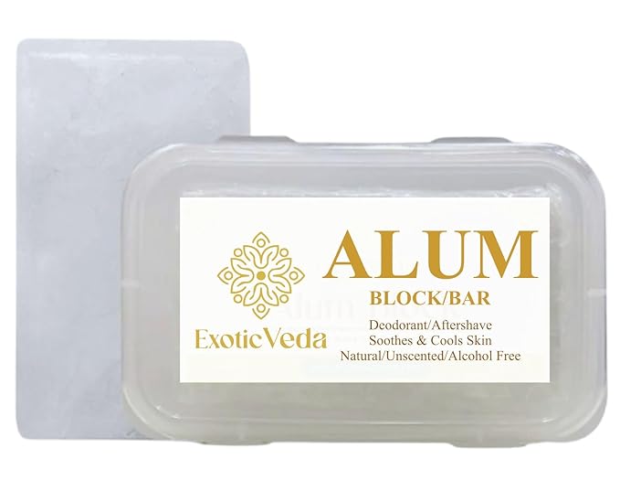 100% Pure Alum Block – Potassium Alum Crystal Stone | Natural, Unscented Deodorant & Aftershave | Soothes Razor Burn, Stops Bleeding, Non-Staining, Alcohol-Free