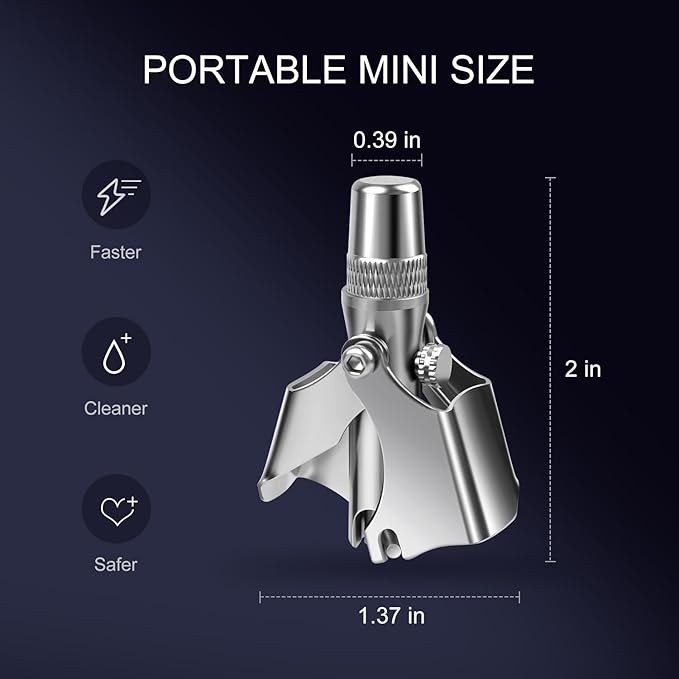 Stainless Steel Hair Trimmer for Men and Women - Manual Nose and Ear Hair Trimmer, Nose Clippers, 360° Rotating Hair Trimmer, Washable Nose Hair Remover
