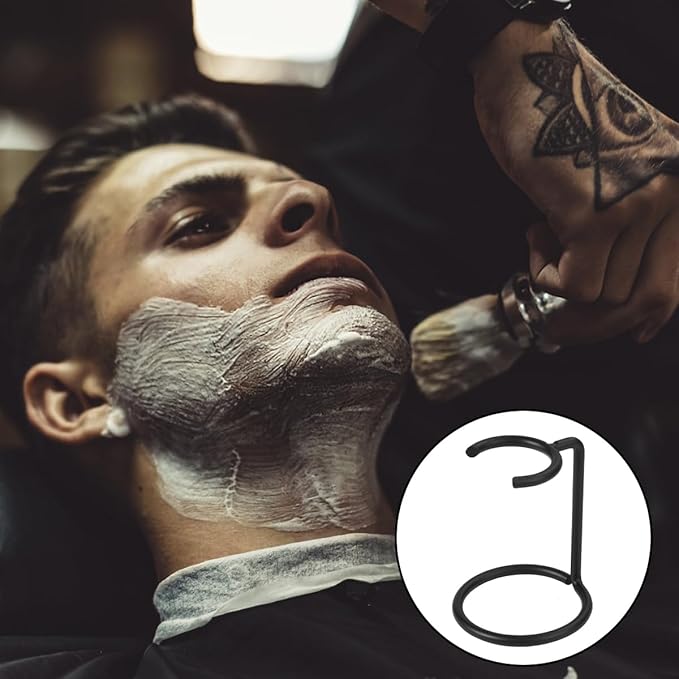 Men's Razor Holder Single Head Beard Brush Hanger Portable Brush Holder Beauty Tools Shaving Brush Razor Holder Razor Soap Bowl Holder Ferroalloy Man Shaving Frame Cosmetic