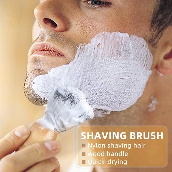 Shaving Brushes for Men – 3 Pack Vegan Shaving Brush Set with Soft Synthetic Bristles for Gentle Face Cleaning,ideal for Travel & Daily Use, Gift for Father's Day, Birthdays, and Christmas