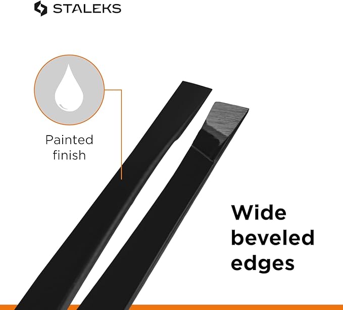 STALEKS PRO Expert 11 Type 3b Professional Eyebrow Tweezers (Black) – Wide Beveled Stainless Steel for Thick Brows & Effective Hair Removal
