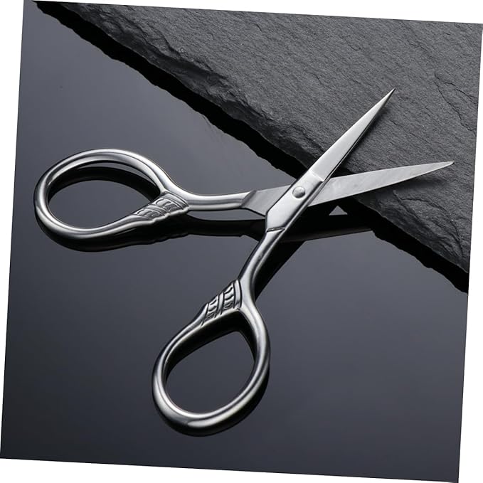 Ipetboom Men's Beard Scissors Mustache Scissors Hair Removal Stainless Steel Barber