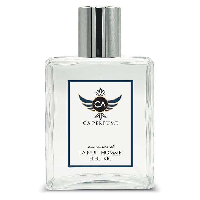 CA Perfume Impression of La Nuit Homme Electric Amber Fougere Scent Long Lasting Cologne for Men Signature Scent for Day and Night Wear 3.4 Fl Oz 100ml