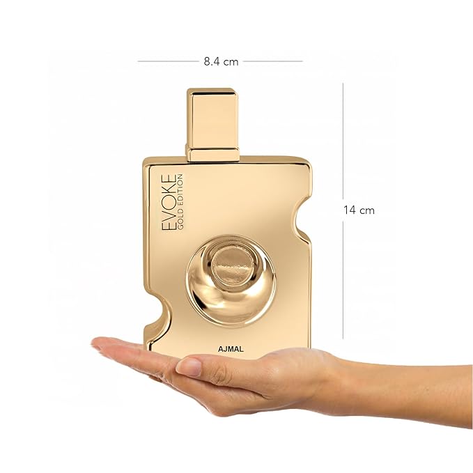 Ajmal Evoke Gold Edition Eau de Parfum 3.0 oz / 90 ml for Men | Fresh Spicy & Woody Oriental Fragrance | Long-Lasting Dubai Luxury Scent