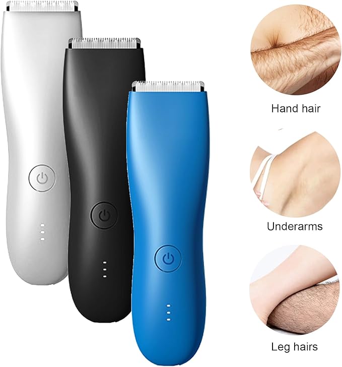 Electric Groin & Body Hair Trimmer for Men Waterproof Pubic Hair Trimmer for Men Rechargeable Groomer Trimmer Shaver
