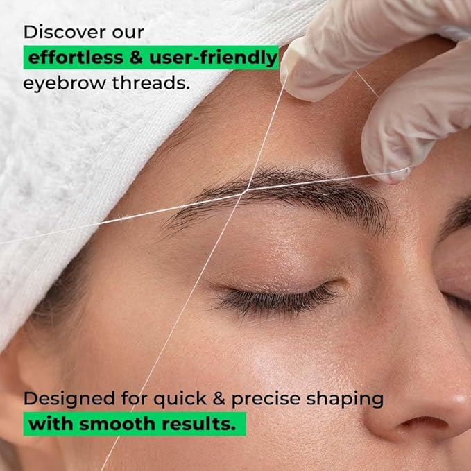 Eyebrow Thread 1 Spool X 300m | Eyebrow Organic Cotton Thread |Tool for Upper Lip Chin Forehead Hair Removal | for Perfect Eyebrow Sculpting | Pack of 2