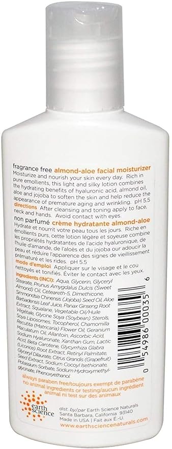 EARTH SCIENCE - Fragrance-Free Almond-Aloe Moisturizer (5 fl. oz.)