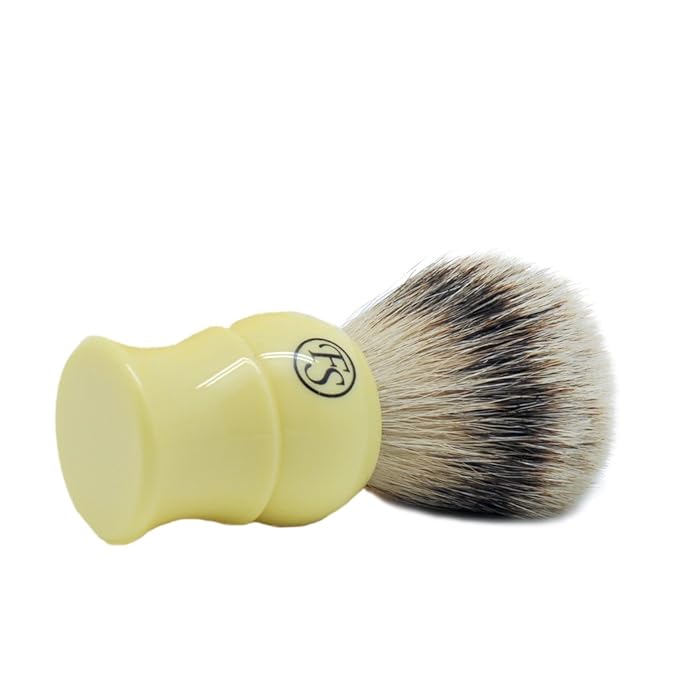 Handmade Silvertip Badger Hair Shaving Brush by Frank Shaving Free Stand Three Color (Beige)