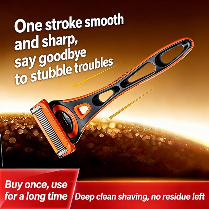 Razors Blades for Men - Replacement Heads,6-Layer Men's Blade,12 Replacement Heads,Smooth Shaving Suitable for Daily Use,Holiday Gifts for Men