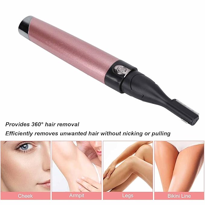 Yinhing Electric Eyebrow Trimmer,Portable Hair Remover Trimmer Painless Shaver Kit for Women Men Lips Armpit Leg Body,Battery Operated ()