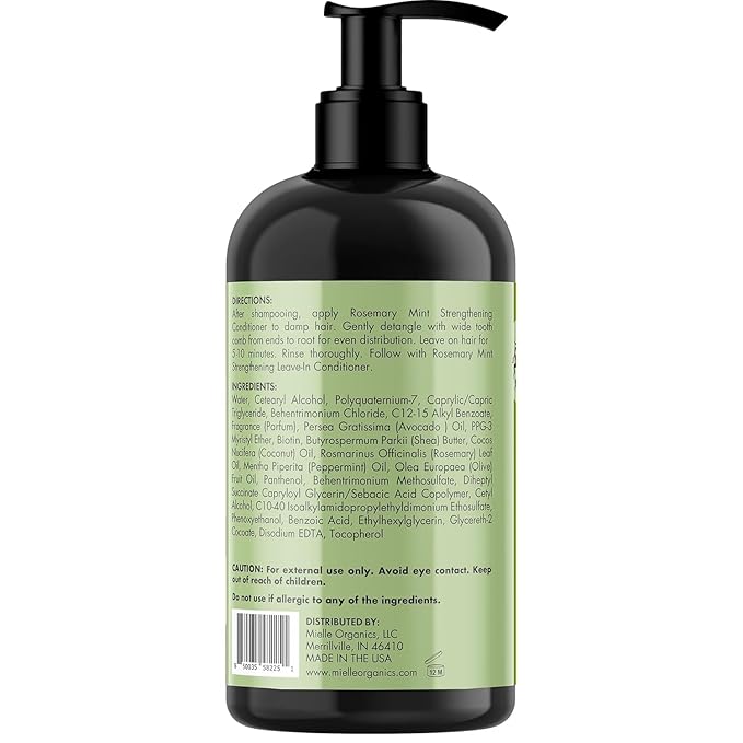 Mielle Organics Rosemary Mint Strengthening Hair Conditioner for Women & Men - Biotin Infused Detangling & Hydrating Conditioner to Increase Manageability & Support Longer, Healthier Strands, 20 oz