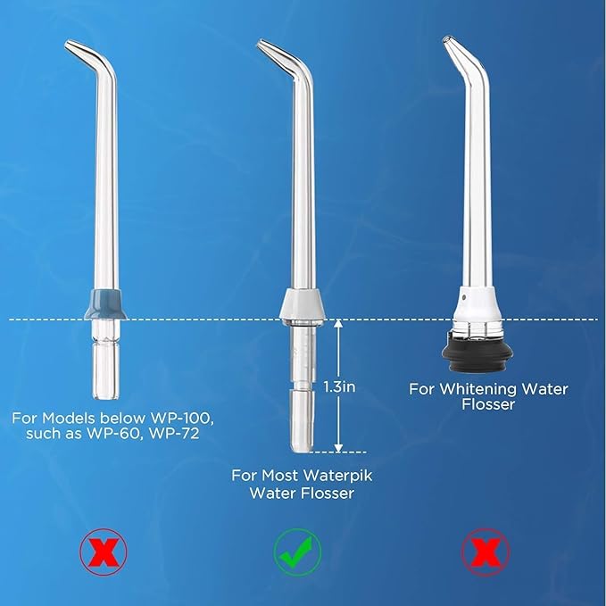 Replacement Tips for Waterpik, Water Flosser Replacement Heads Parts for Waterpik Oral Irrigator (2 Classic Jet Tips & Storage Case Bundle)