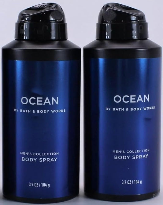 Bath and Body Men's Collection OCEAN Body Spray 3.7oz. Lot of 2