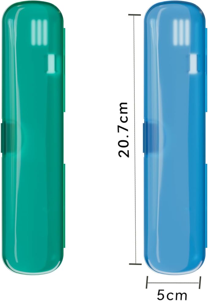 2 Pack Toothbrush Travel Case, Breathable Toothbrush Travel Holders, Tongue Scraper Case, Compact Portable Toothbrush Holder for Travel, Vacation, Camping, Gym, Business Trips, Office, Cruise