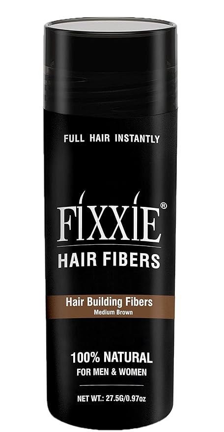 Hair Building Fibers MEDIUM BROWN for Thinning Hair 27.5g Bottle, Hair Fibre Concealer for Hair Loss for Men and Women, Naturally Thicker Looking Hair with Keratin Hair Fibres