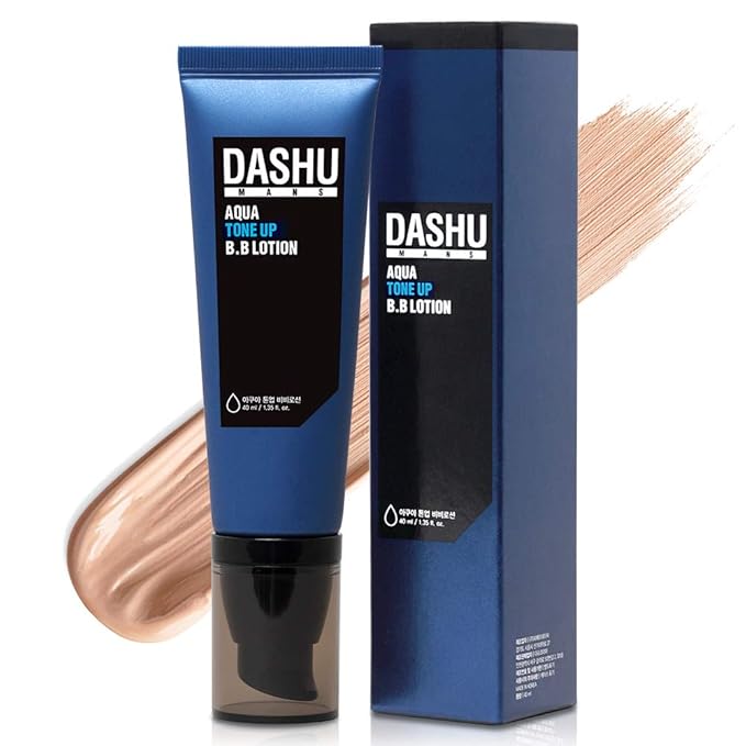DASHU Aqua Tone Up B.B Lotion | Korean BB Cream for Men w/Seawater & Seaweed Extract | Hydrating BB Cream for Face | Men's Skin Care (1.35 fl oz)