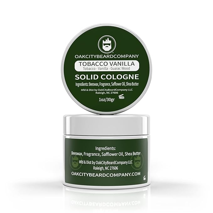 Oak City Beard Company - Tobacco Vanilla - Solid Cologne - 1 Ounce - Tobacco - Vanilla - Guaiac Wood