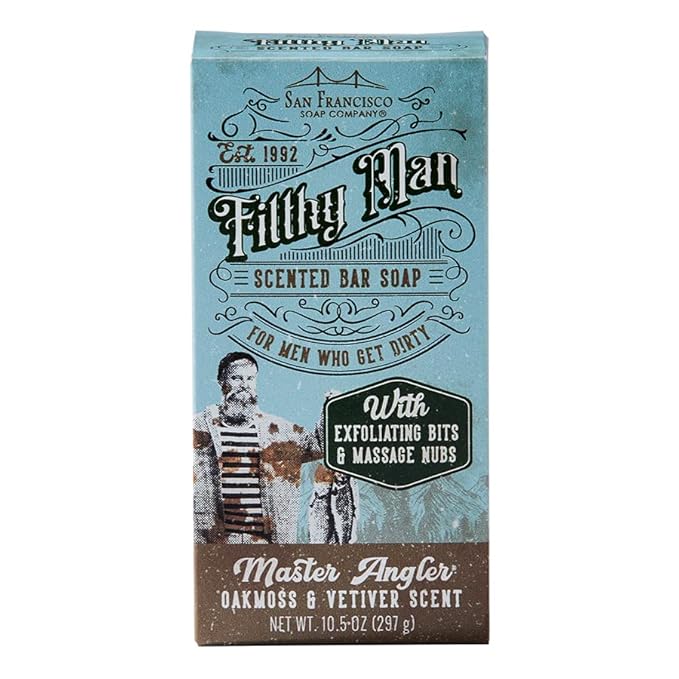 San Francisco Soap Company Filthy Man Scented Bar Soap (Master Angler Oak Moss and Vetiver)