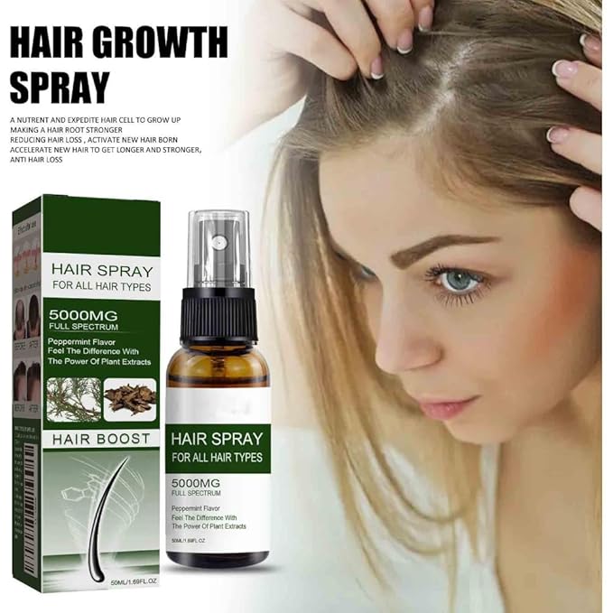 2PCS Hair Growth Spray for Anti Hair Loss Fast Treatment Scalp Prevent Hair Thinning Dry Frizzy Conditioning Strong Hair Root