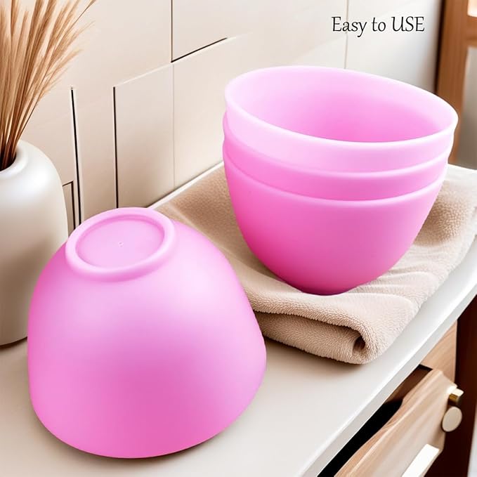 6 Pack Silicone Face Mask Mixing Bowls - Microwave & Freezer Safe, Non-Stick Esthetician Bowls for DIY Skincare, Clay Masks, Hair Color, 3.3-inch Esthetician Supplies(Purple)