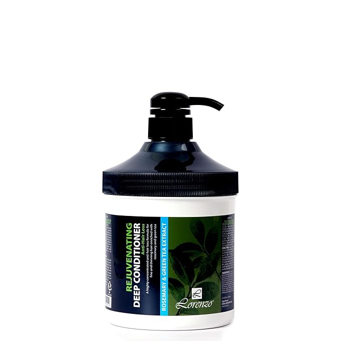 L Lorenzo Rejuvenating Deep Conditioner 27.02fl.oz/800ml | Anti-Hair Loss Formula for Fine and Thinning Hair | Rosemary & Green Tea Extract