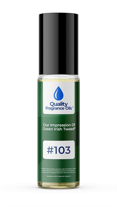 Quality Fragrance Oils' Green Irish Tweed Impression #103 | Long-Lasting Perfume Oil, Alcohol-Free, Strong Scent, 10ml Roll-On | Affordable Alternative to Designer Fragrances