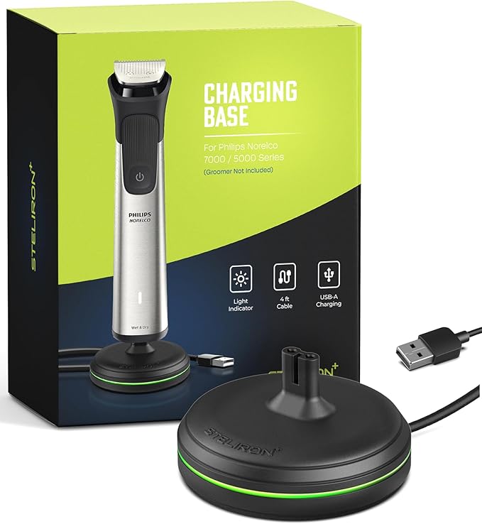 Charging Stand for Philips Norelco 7000/5000 Series Trimmer - Charger Dock with LED Light Indicator and USB Cable Compatible with Models MG7910, and MG5910