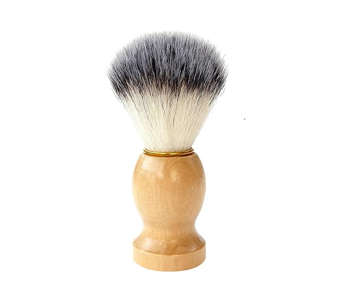 Synthetic Shaving Brush, Synthetic Bristles, Classic Cream Handle, Wet Shave Grooming Tool