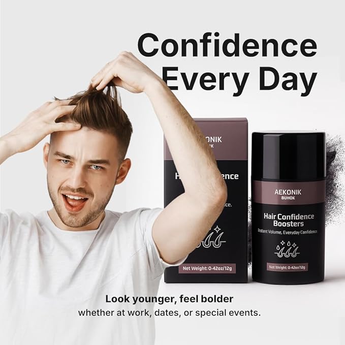 Hair Fiber for Thinning Hair – Natural, Cruelty-Free Hair Building Fibers, Instant Volume, Conceals Bald Spots, Waterproof, Hypoallergenic, For Men & Women, All Hair Types, 0.42oz