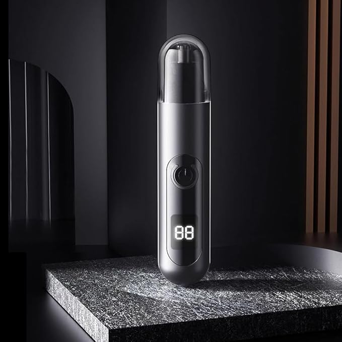 Ear and Nose Hair Trimmer Clipper for Men Women, USB Rechargeable Professional Painless Eyebrow & Facial & Ear & Nose Hair Trimmer, LED Display Dual Edge Blades for Easy Cleansing