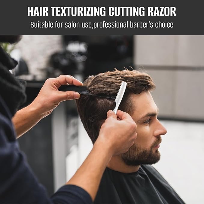 Stainless Steel Hair Thinning Styling Razors for Cutting Hair, Texturizing Cutting Razor for Salon and Home,10 PCS Sharp Blades Included