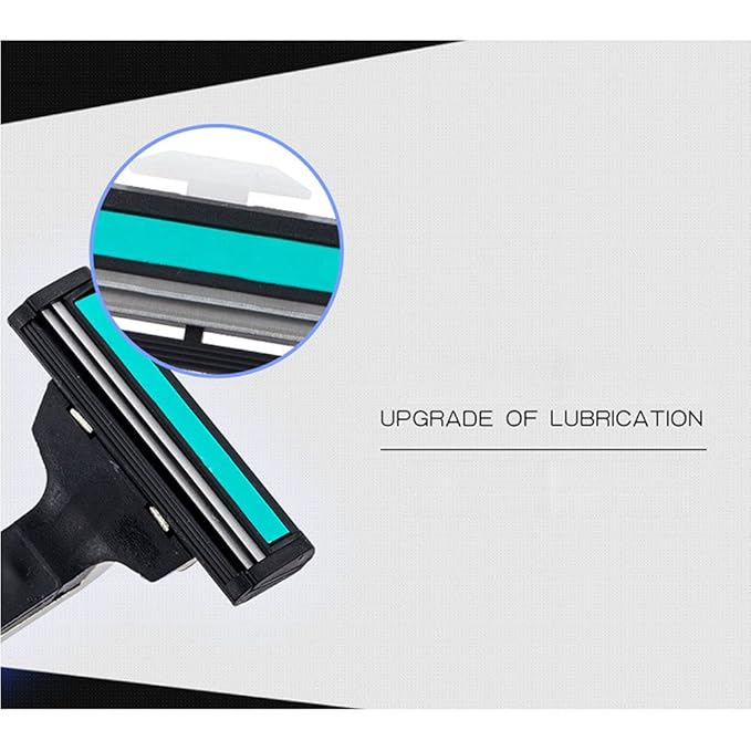 Men's Razor, Twin Blade, Shaving Thoroughly For an Ultra Soothing and Comfortable Shave (2 Handle + 60 Cartridges)