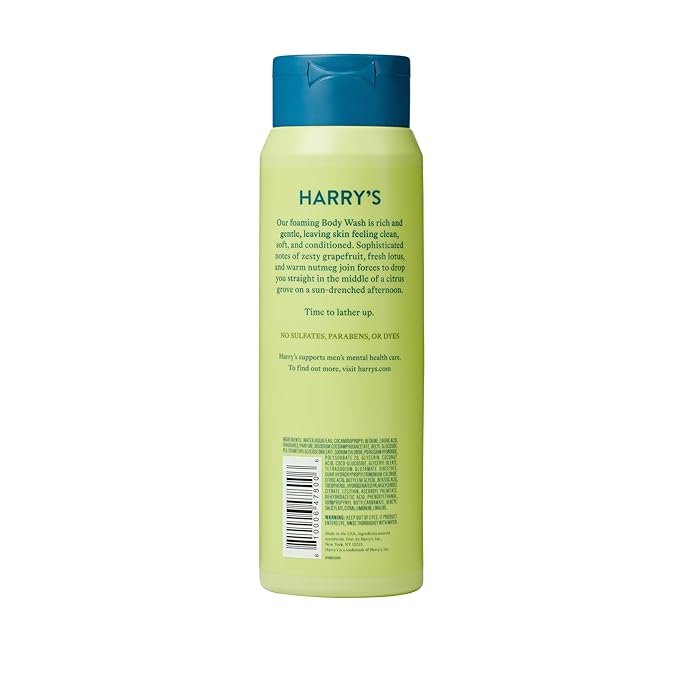Harry's Body Wash Shower Gel for Men - Grove Scent - (3 Pack) 16 fl oz - Sensitive Skin Body Wash - No Parabens, Sulfates, or Dyes