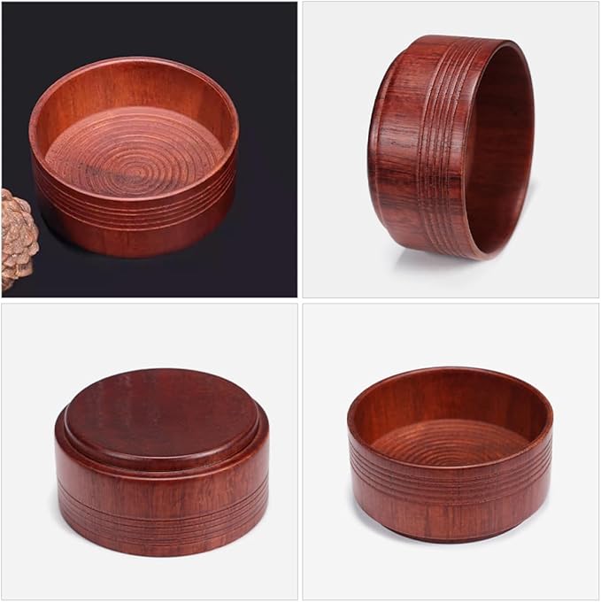 ARTIBETTER Wooden Shaving Bowl for Men Reusable Shave Mug with Vintage Oak Design Sturdy Shaving Soap Bowl for Thick Foam Grooming Tool at Home