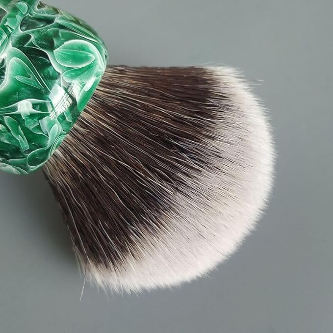30mm Shaving Brush for Men Wet Shave Using Shaving Cream & Soap, Jade resin Handle Hair Salon Shave Brush for Father's Day Gifts for Him Dad Boyfriend