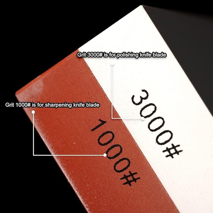 WUTA Learher Knife Sharpening Stone Set, 2 IN 1 Dual Side Professional Whetstone Knife Sharpener for Craft Tools, Kitchen, Outdoor and Pocket Knives (1000/3000 Grit)