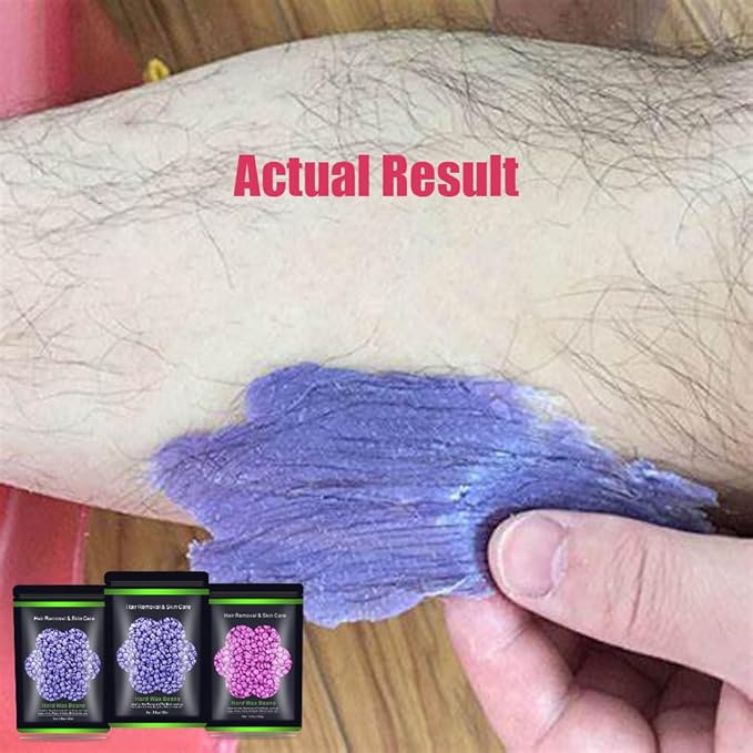 Wax Beads for Hair Removal 10.5oz (300g), Auperwel Hard Wax Beads Beans for Sensitive Skin Brazilian Waxing, Face, Bikini, Eyebrow, Legs, Painless for Women Men, 3 packs Kit with 10 Sticks