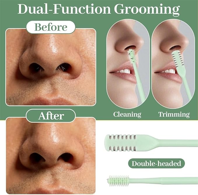 5PCS Nasal Hair Cutter for Women Men, 2026 Upgraded Portable 2-in-1 Nasal Hair Cutter Sticks Double Sided Nose Knife with Soft Cleaning Brush ﻿