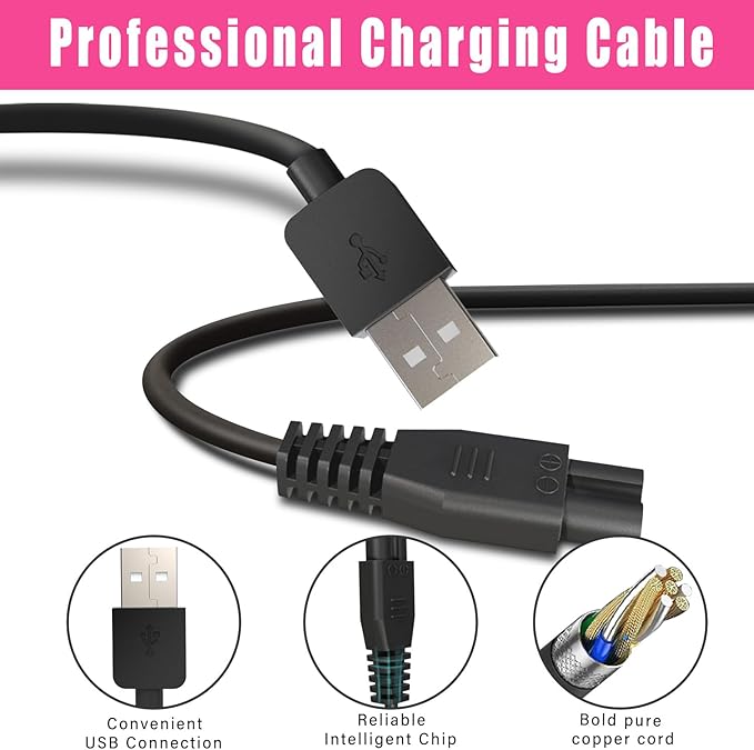 Universal Hair Clipper Charger Cord, Replacement Charger for Various Electric Hair Clipper, Shavers, Razors,Trimmer, Pet Clipper-Fit SUPRENT Clippers,Fit Ceenwes Trimmer,fit oneisall Dog Clippers etc