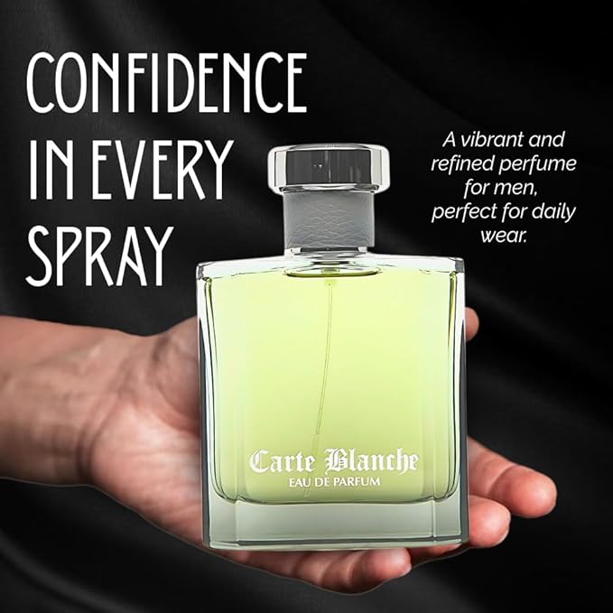 Carte Blanche – INSPIRED by A WORLD RENOWNED MEN’S PERFUME – Tangerine, Orange, Cassia, Sandalwood – Fresh, Aquatic, Confident, Long-Lasting Eau De Parfum 100ml (3.4 fl oz)